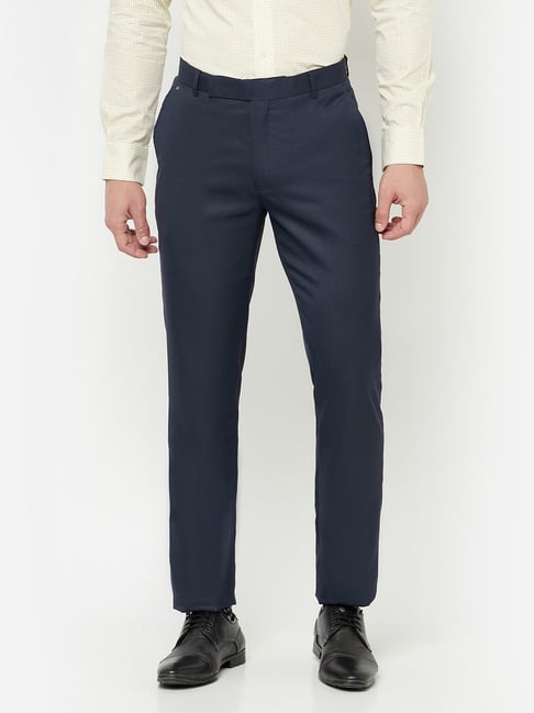 Simon Jersey | Men's Flat Front Straight Leg Trousers, Grey | Simon Jersey