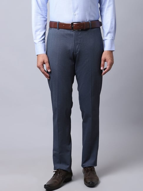 Buy Cantabil Black Mid Rise Trousers for Men Online @ Tata CLiQ