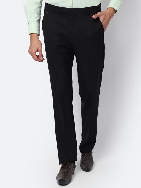 Buy Kurus Mens Black Solid Cotton Blend Formal Trouser Online at Best  Prices in India  JioMart