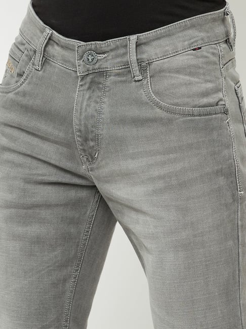 Buy Cantabil Grey Cotton Regular Fit Jeans for Mens Online @ Tata CLiQ