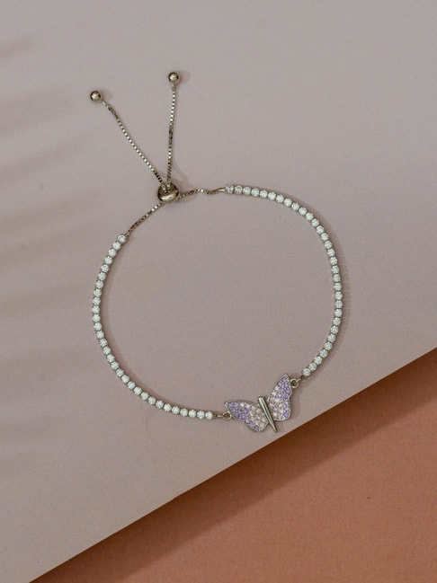 Casual Wear Sterling Silver Heart Design Bracelet For Girls And Women  Gram Size Adjustable