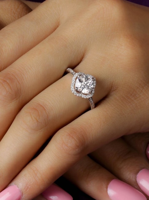 Ladies American Diamond Silver Finger Ring at Rs 450/gram | अमेरिकन डायमंड  की अंगूठी in Hyderabad | ID: 22413175033