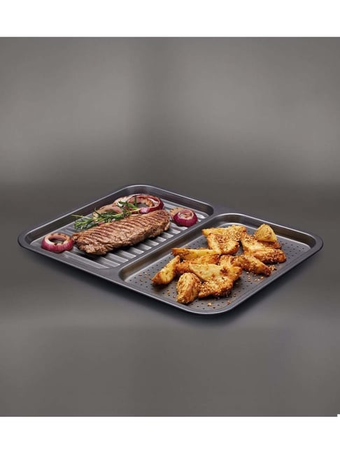 MasterClass Grey Carbon Steel Non-Stick Ridged Baking Tray
