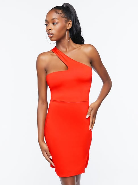Knitted bodycon dress - Orange - Ladies | H&M IN