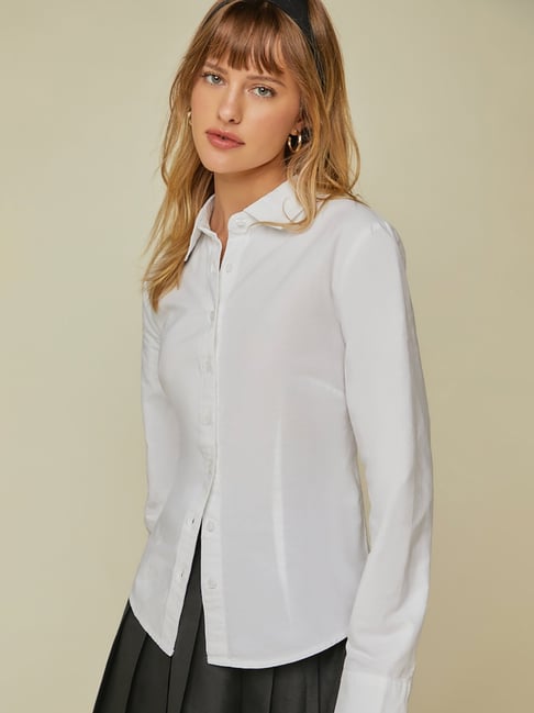 Forever 21 Grey Cotton Regular Fit Shirt