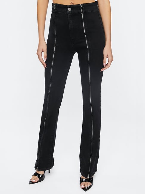 Forever 21 Black Regular Fit Mid Rise Jeans