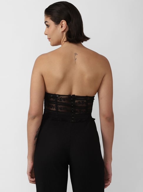 Buy Forever 21 Black Lace Bodysuit for Women Online @ Tata CLiQ