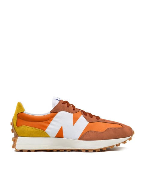 New Balance Men's 327 Orange Casual Sneakers