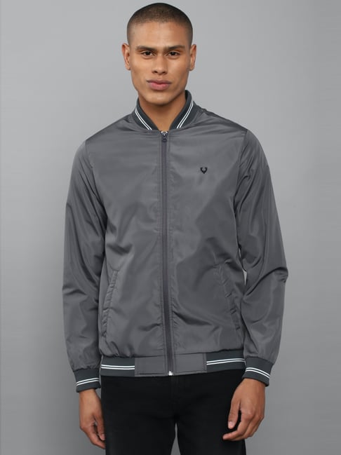 Buy Allen Solly Sport Grey Regular Fit Bomber Jacket for Mens Online Tata CLiQ