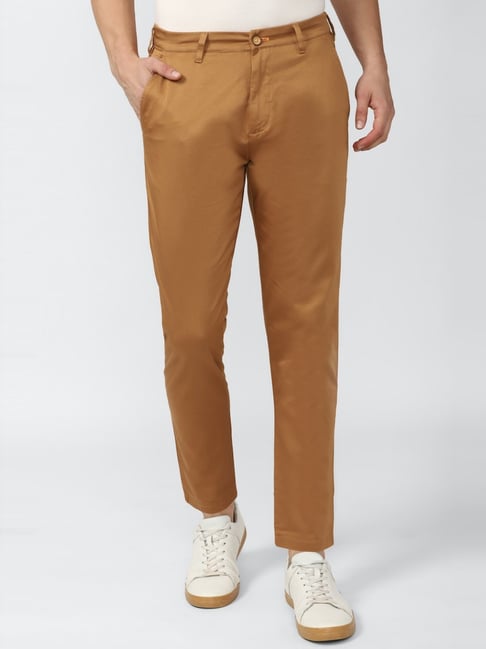 Mens Trousers Light Brown Dress Casual Pants Pleated Slacks 36x32 100% Wool  | eBay