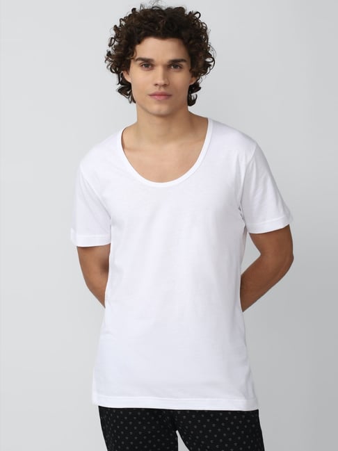 Peter England White Cotton Regular Fit Vest-picture-30