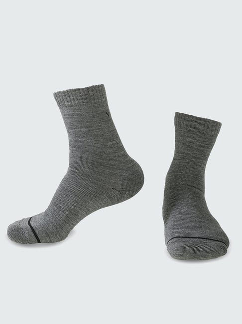 Van Heusen Snug Fit Warmtech Ankle Length Solid Thermal Socks - Grey-picture-22