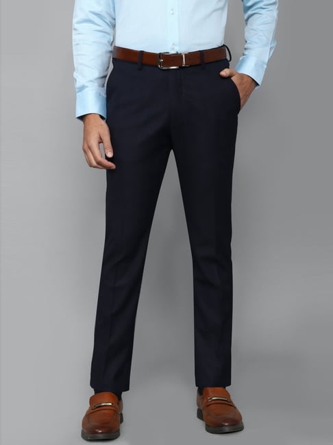 Buy LOUIS PHILIPPE Black Mens 4 Pocket Solid Trousers | Shoppers Stop