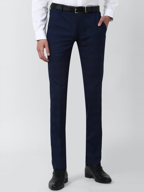 Buy Men's AdjustEase Navy Trouser Online | SNITCH