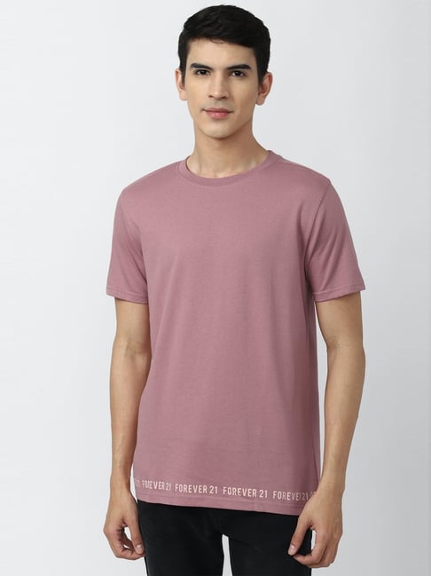 Buy Forever 21 Pink Regular Fit T-Shirt for Mens Online Tata CLiQ