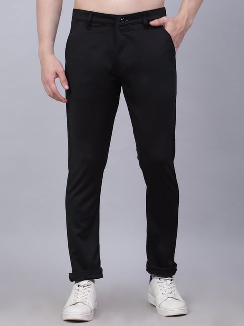 Buy DENNISON Men Black Comfort Tapered Fit Wrinkle Free Solid Regular  Trousers  Trousers for Men 6558205  Myntra