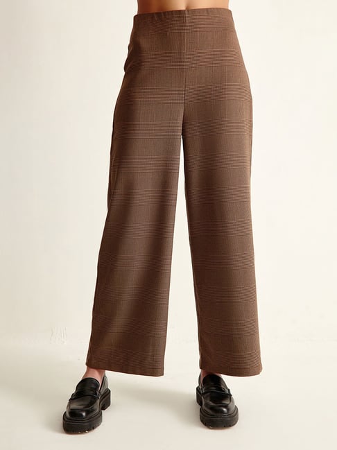 Brown check trousers ⭐ Women's clothing store TM AZURI