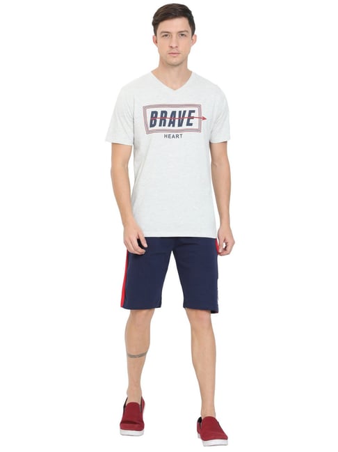 Masculino Latino White Regular Fit Printed Nightwear Set-picture-27