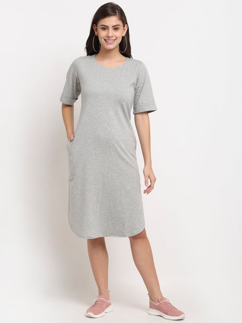 BRINNS Light Grey Midi A Line Dress-picture-13