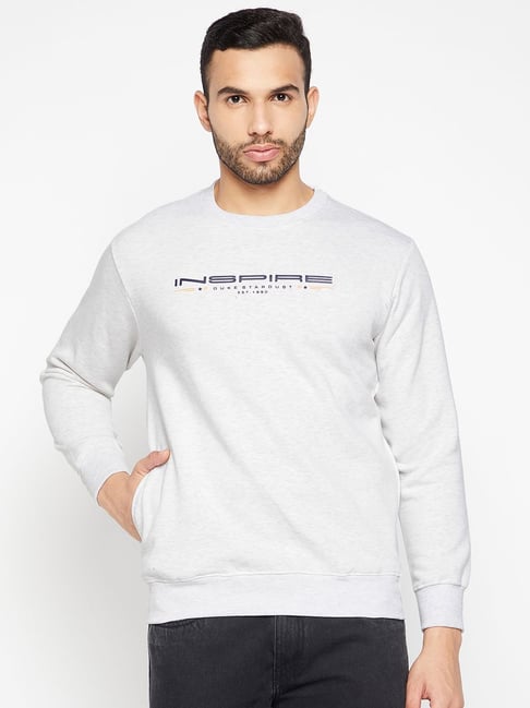 Grey Melange Soft Grey Sweatshirt Men's Oversized Loopback