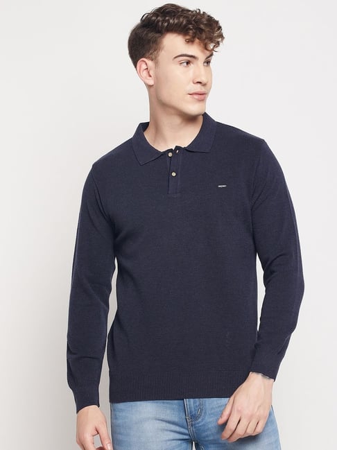 Duke Light Navy Blue Slim Fit Sweater