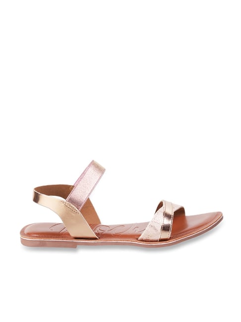 Mochi Women's Rose Gold Ankle Strap Sandals-picture-32