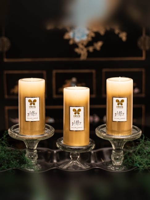 IRIS Lacquered Glitter Gold Wax Candle