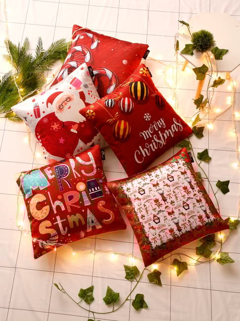 Buy HOSTA HOMES Digital Print Multicolor Velvet Cushion Covers