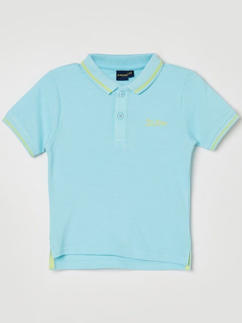 Juniors by Lifestyle Kids Sky Blue Cotton Regular Fit Polo T-Shirt