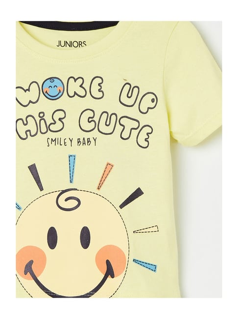 Buy Juniors by Lifestyle Light Yellow Printed T-Shirt for Infants
