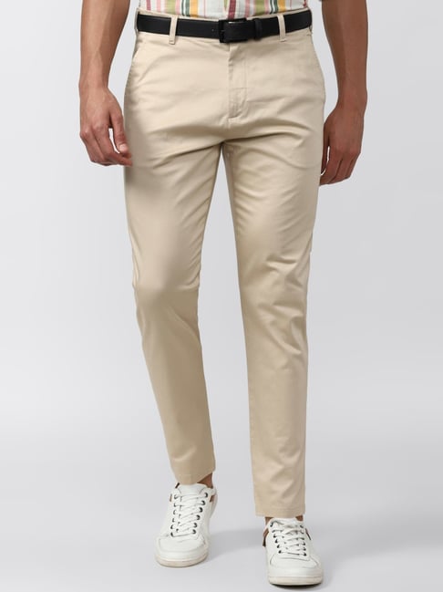 RYRJJ Men's Classic-Fit Dress Pants Slim Wrinkle-Resistant Flat-Front Twill  Chino Cotton Business Work Pant Trousers(Beige,M) - Walmart.com