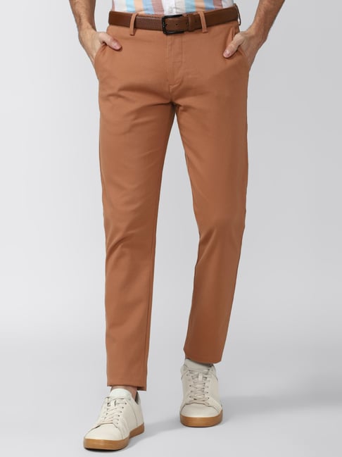 Buy PETER ENGLAND Mens Slim Fit 4 Pocket Solid Formal Trousers | Shoppers  Stop