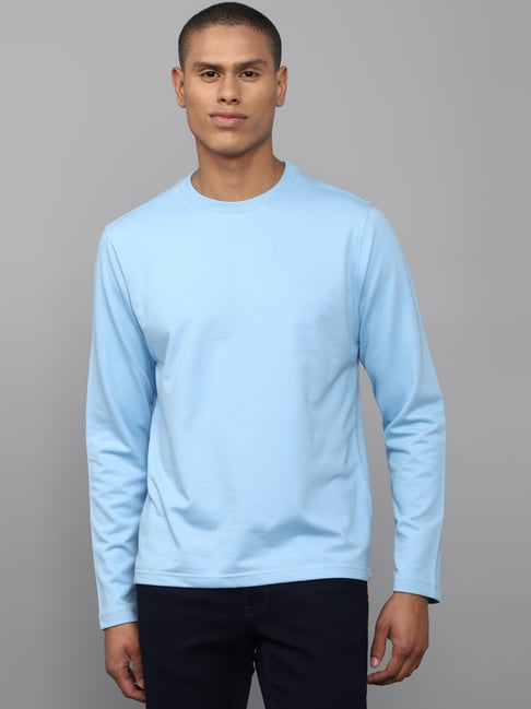 Buy Allen Solly Blue Cotton Regular Fit Sweatshirt for Mens Online