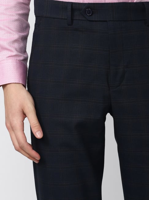 Men's Checkered Slim-fit Pants - Temu