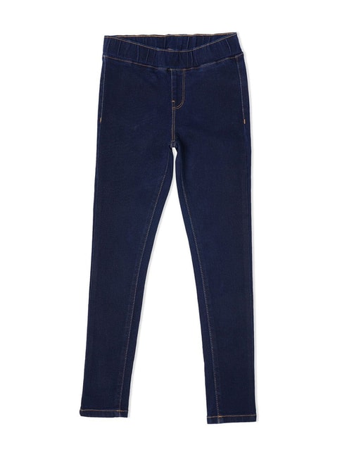 Buy Pepe Jeans Kids Blue Cotton Skinny Fit Jeggings for Girls