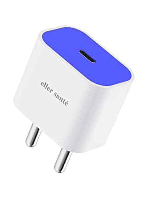 Eller Sante 20W iPhone Charger Type C Fast Charging Adapter (White Blue)