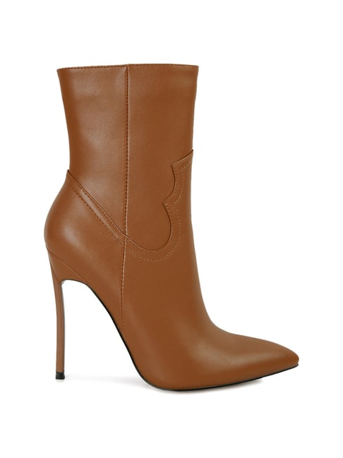 Tan on sale stiletto booties