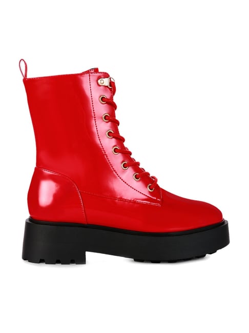 London Rag Women's Red Derby Boots-picture-13