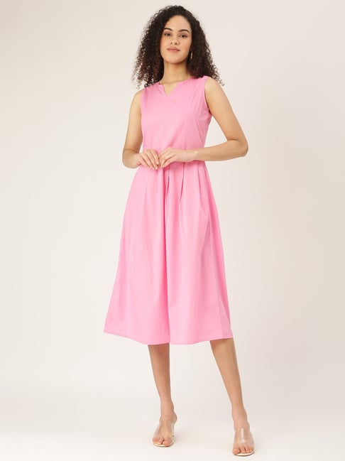 Pink midi best sale skater dress