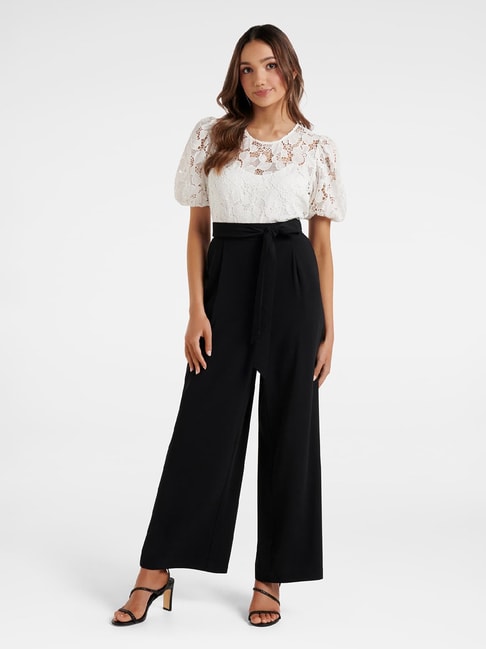 Fashion Solid Color Ruffle Square Neck Trousers Jumpsuit White-2XL | Collar  jumpsuit, Collar styles, Butterfly sleeves