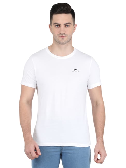 Monte Carlo White Cotton Regular Fit T-Shirt