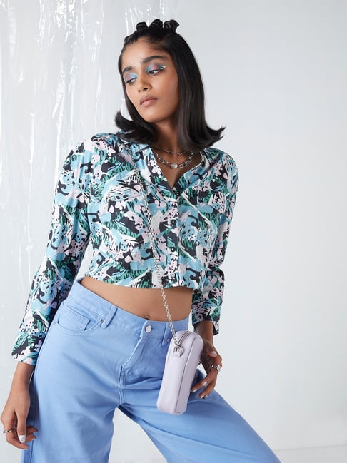 Nuon by Westside Teal Floral Patterned Shirt Price in India