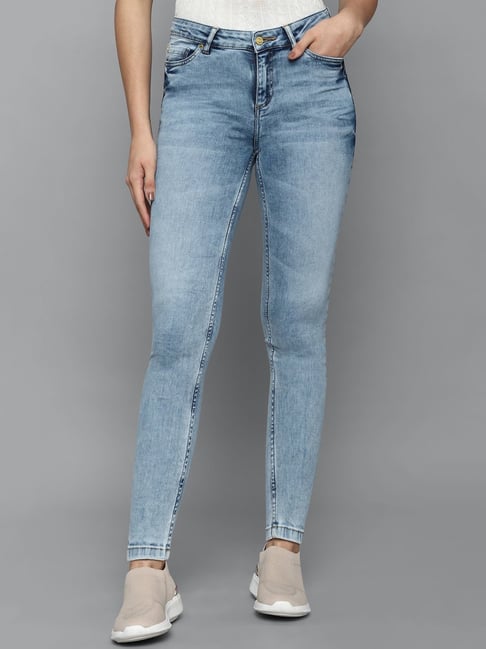 Allen Solly Blue Skinny Fit Mid Rise Jeans