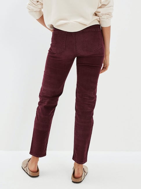 Corduroy trousers - Burgundy - Ladies | H&M IN