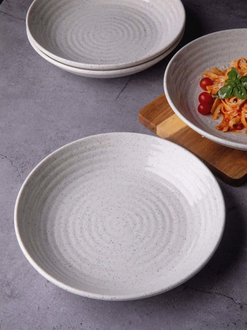 Goodhomes White Melamine Pasta Plate Set of