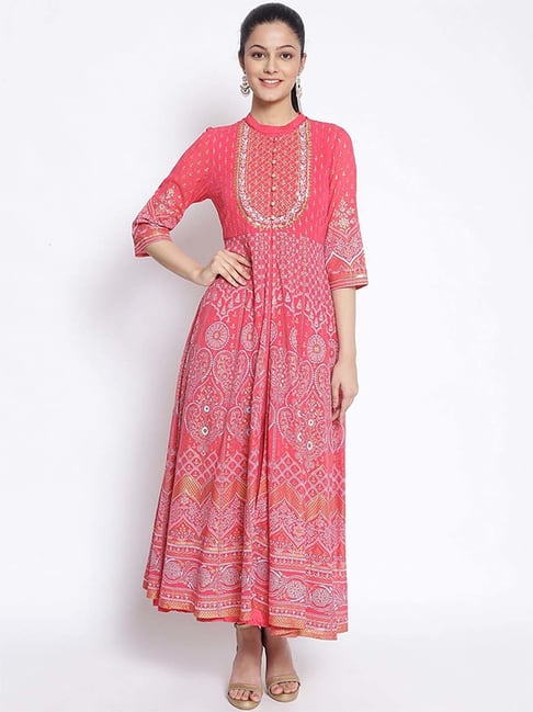 Aurelia Pink Printed Maxi Dress Price in India