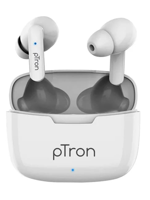 PTron Bassbuds Duo Bluetooth 5.1 Wireless Earbuds Stereo Audio Touch Control White