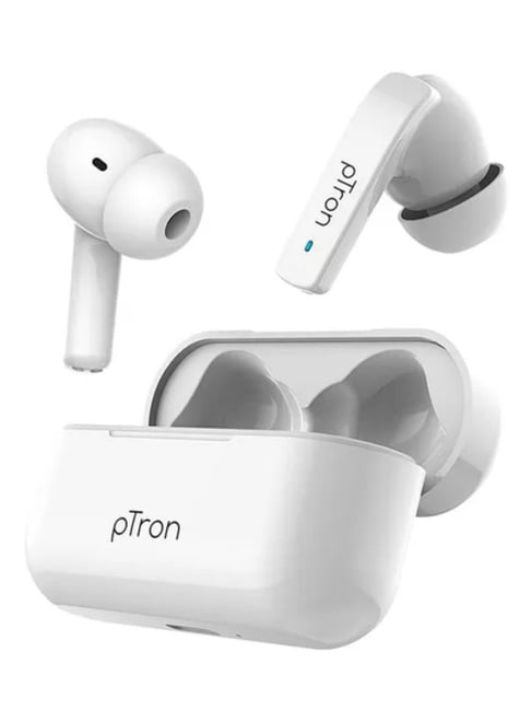 PTron Basspods 992 Active Noise Cancelling ANC Bluetooth 5.0 Wireless Earbuds White