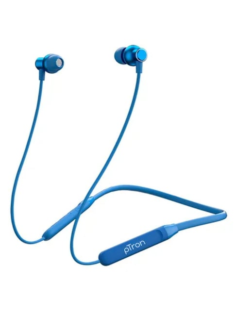 PTron Tangent Evo With 14 Hours Playback Bluetooth 5.0 Wireless Neckband (Blue)