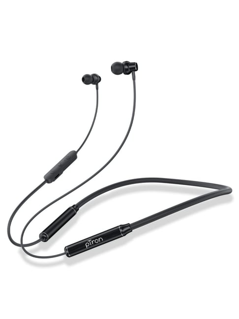 PTron Tangent Urban with 60 Hours Playtime Wireless Bluetooth 5.3 Neckband Type C Charging Black